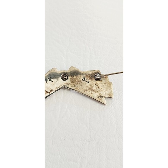 Vintage Native American David Dear Santa Fe Sterling Brooch 2" 15g - Picture 5 of 9